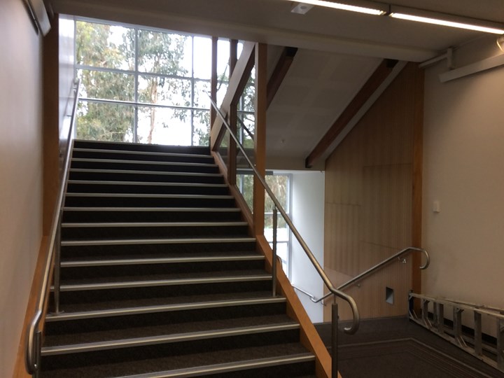 Stainless steel handrails at Aquinas College
